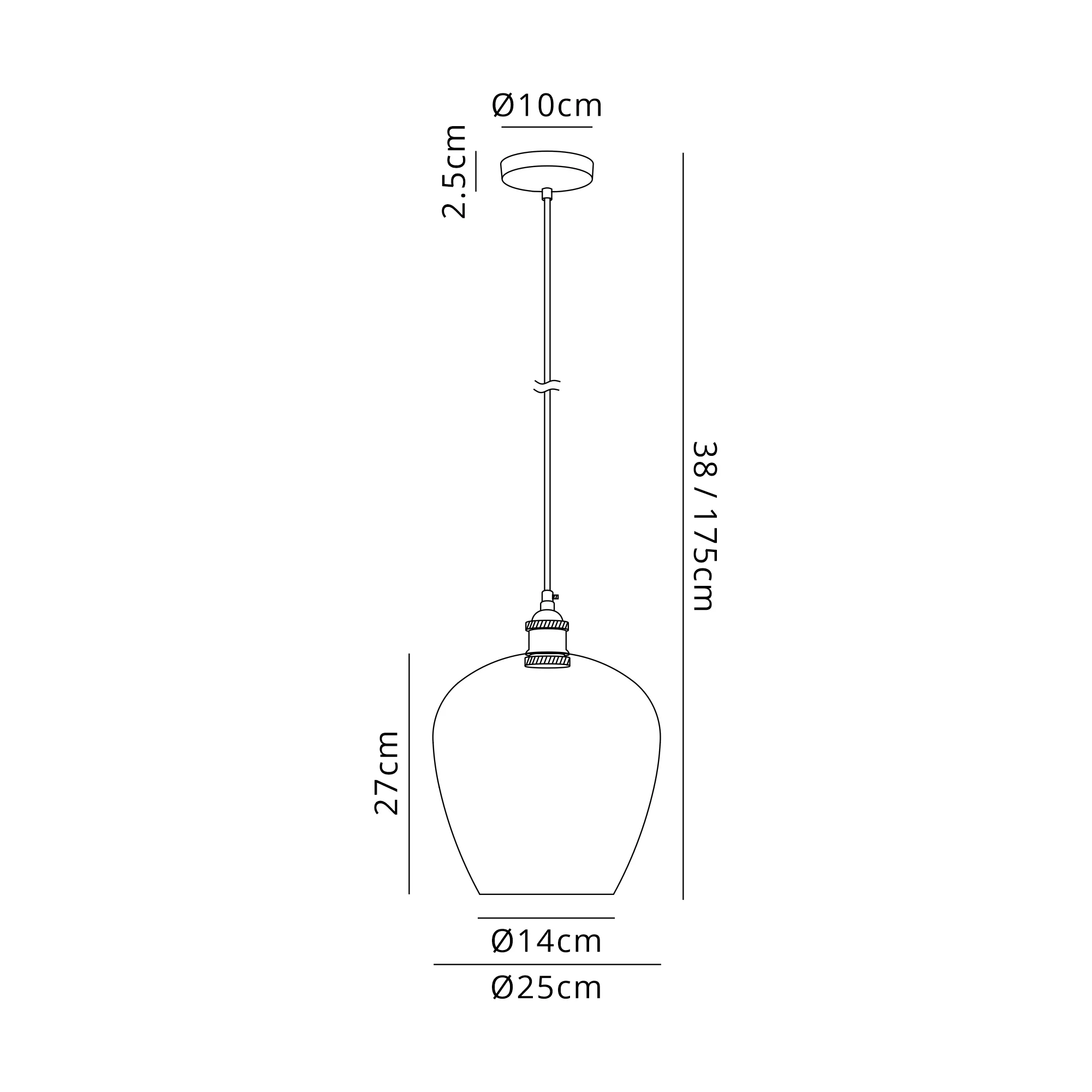 Cawdor Single Pendant, 1 Light E27, Antique Brass/Black/Smoke Wine Glass DK1107  Deco Cawdor